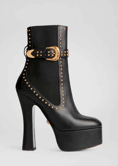 Versace Studded Läder Ankelboots Dam - 651920XZW